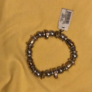 Chico’s White and Rose Stretch Bracelet